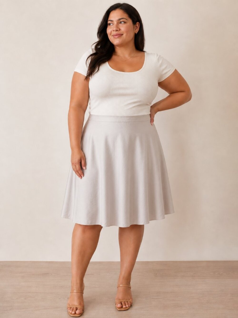 *3 FOR $9* The Limited Satin Shimmer Full A-line Knee Length Pastel Skirt 22